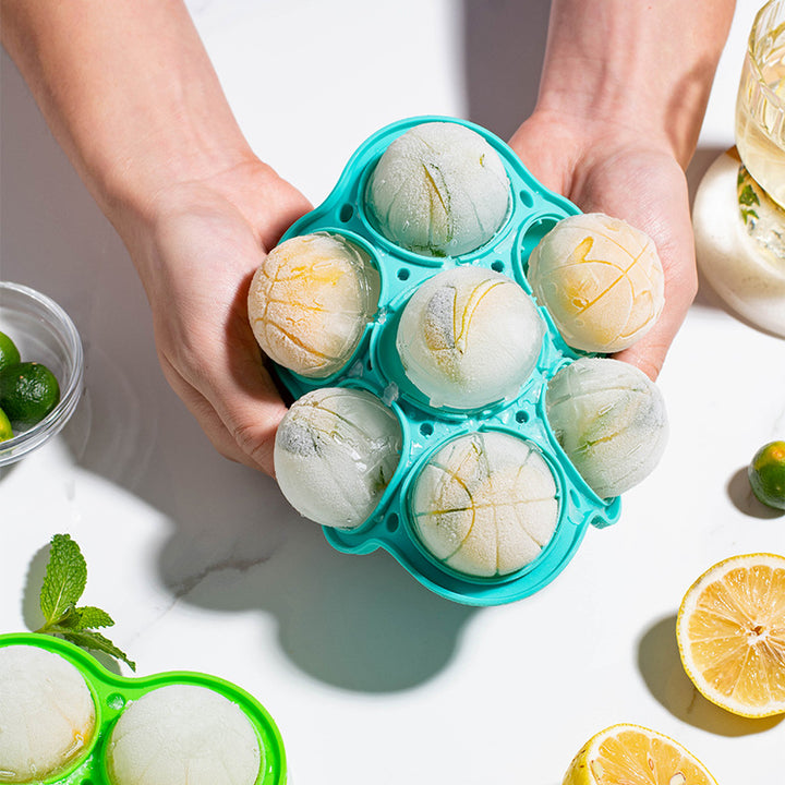 Silicone Ice Cube Tray with Basketball Design Bowlift