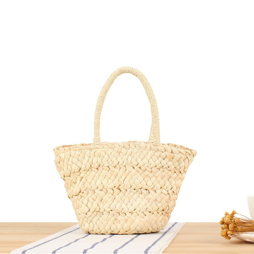 Braided Bast Tote Bag with Unusual Design Bowlift