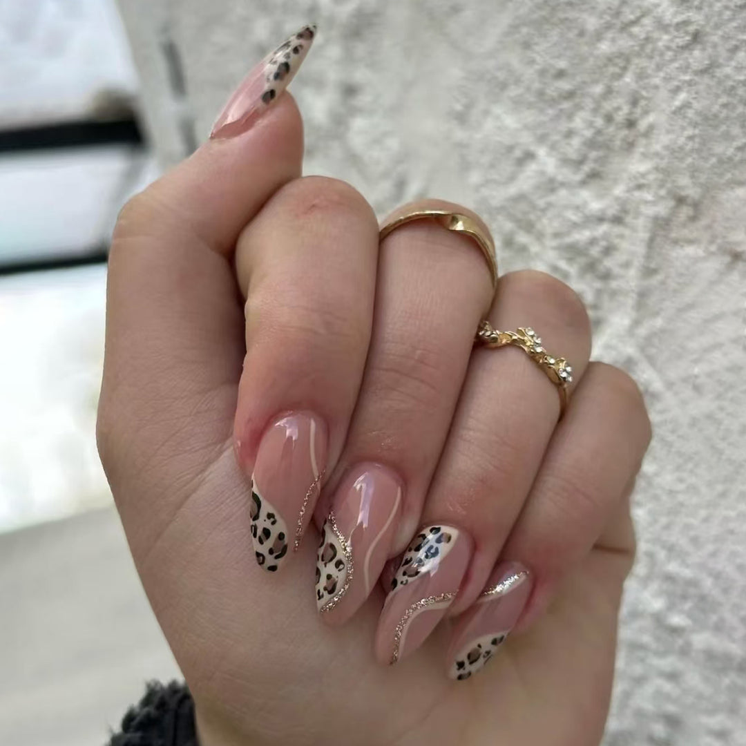 Artistic Leopard-Print Nail Design