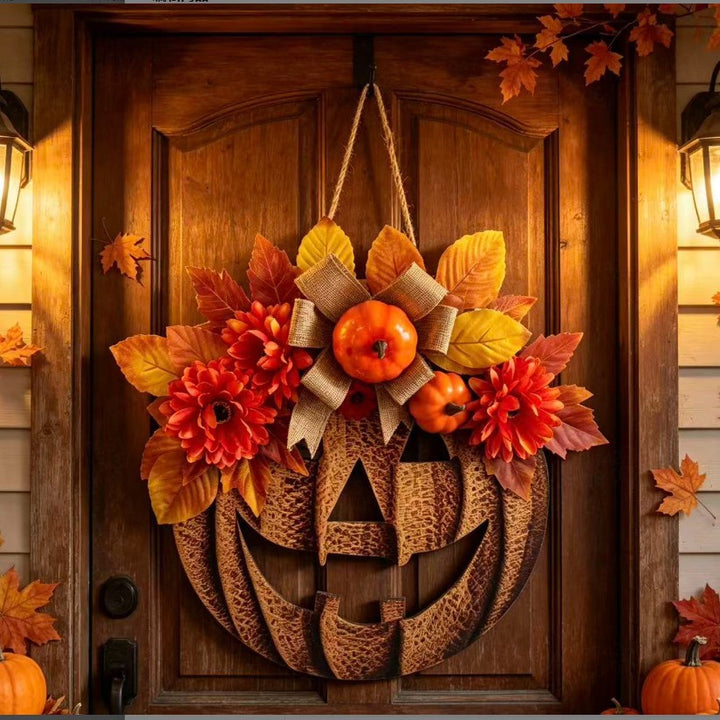 Floral Pumpkin Door Hanger