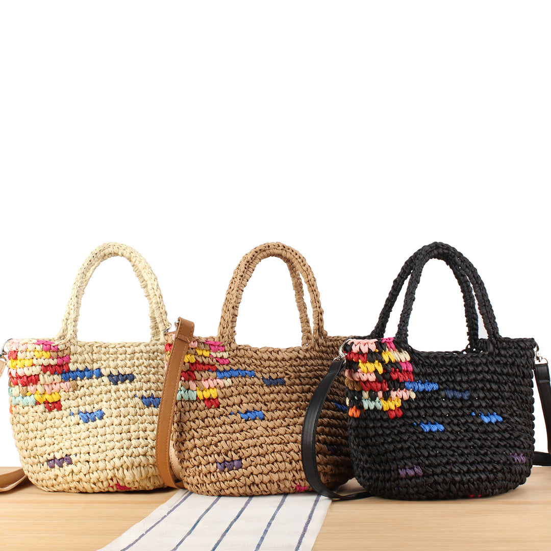 Handmade basket bag with colorful accents Bowlift