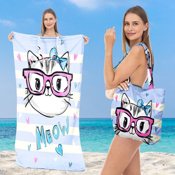 Beach towel with integrated carrying bag Bowlift