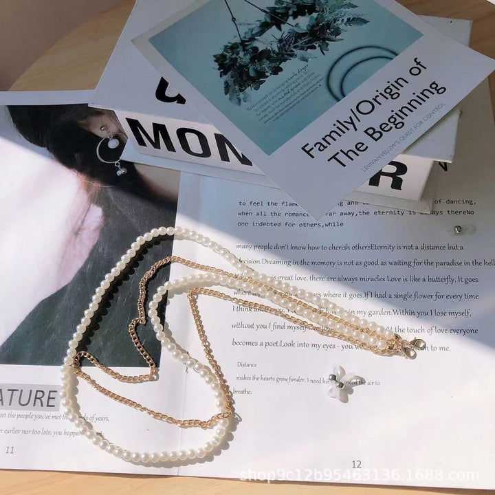 Elegant Pearl and Chain Reading Glasses Holder Bowlift