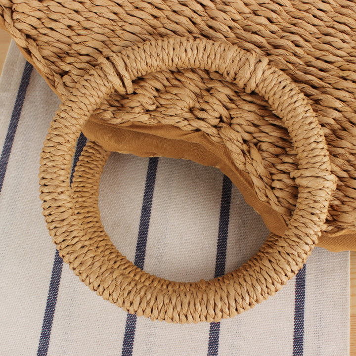 Braided beach bag with round handles Bowlift