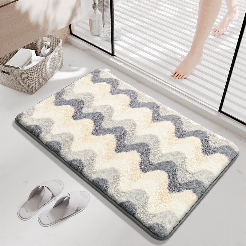 Decorative Wave Pattern Bath Mat Bowlift