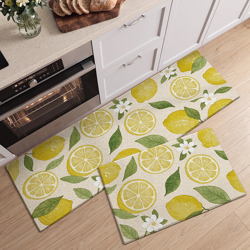Refreshing Citrus-Themed Kitchen Runner Mat Bowlift