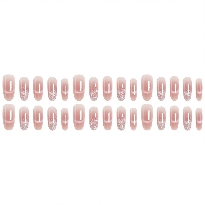 Artificial nail set with sparkling glitter accents Bowlift