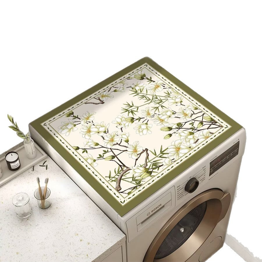 Floral Patterned Laundry Room Top Cover Bowlift