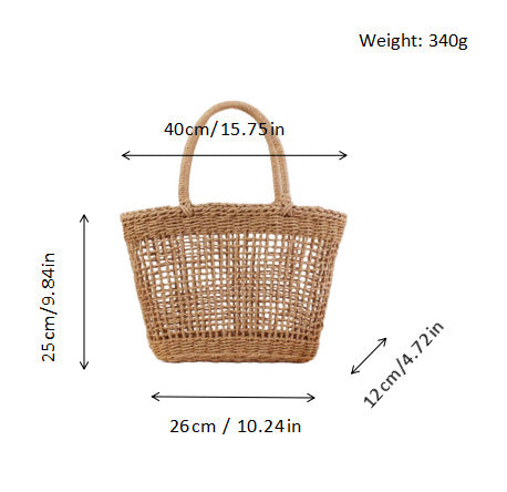 Handcrafted straw bag with fine structure Bowlift