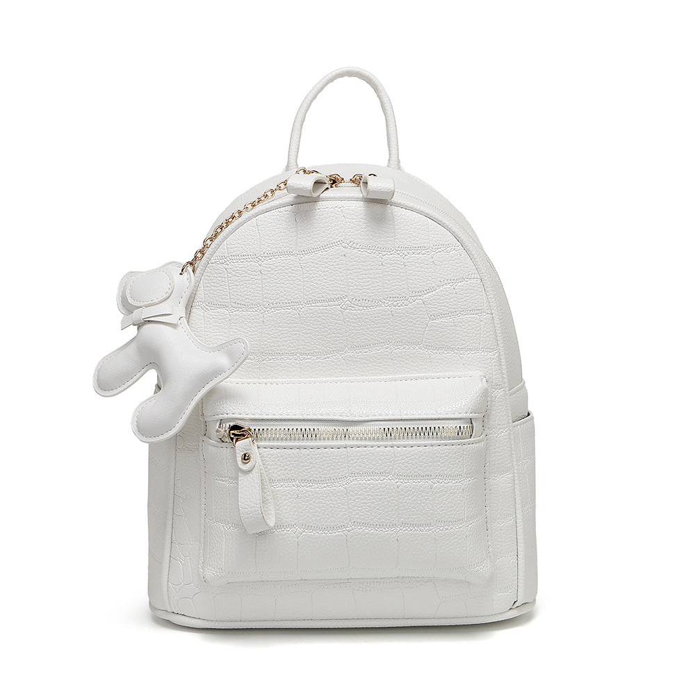 Crocodile-Embossed Mini Chic Backpack Bowlift
