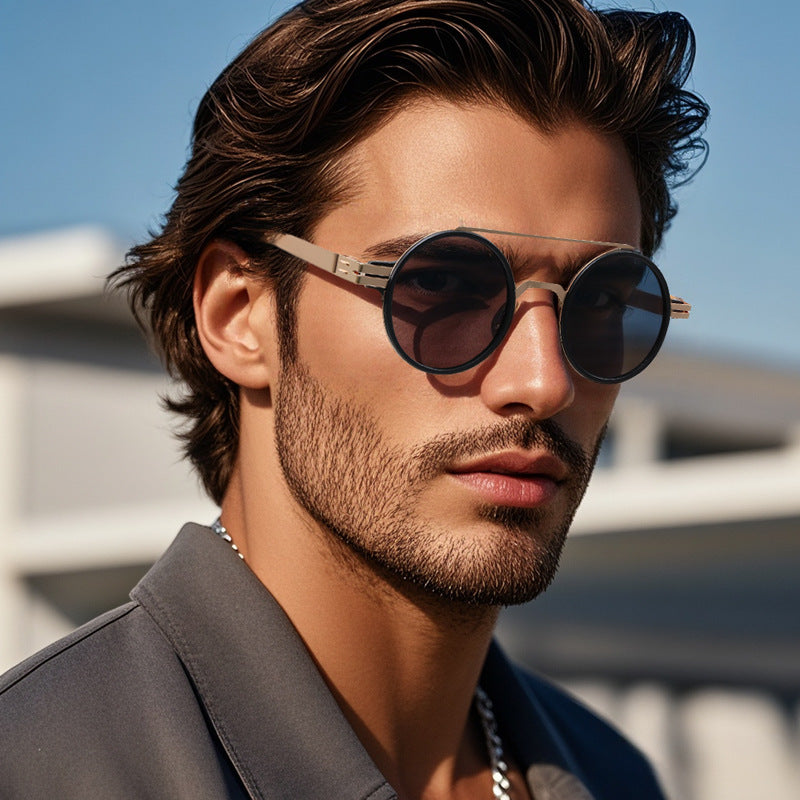 Ladies fashionable round sunglasses with minimalist design Bowlift
