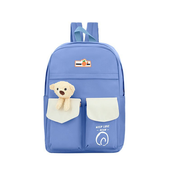 Cute Plush Bear-Themed School Backpack Bowlift