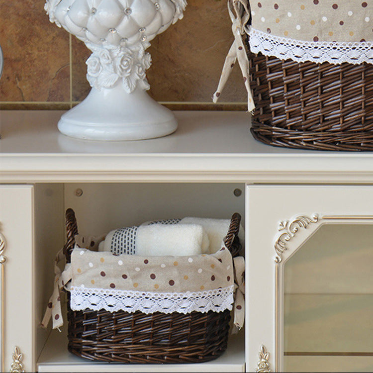 Decorative Wicker Storage Basket Bowlift