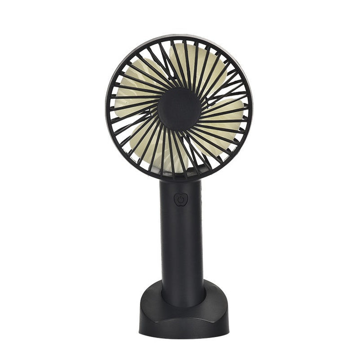 Unisex portable hand and table fan with rechargeable battery, quiet brushless motor, three speed settings, removable stand and safety grille Bowlift