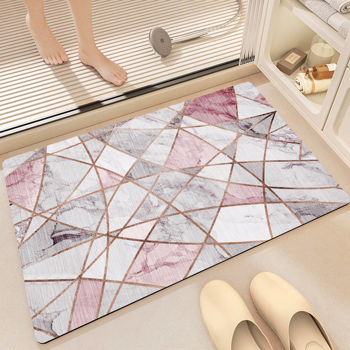 Stylish Geometric Pattern Bathroom Mat Bowlift