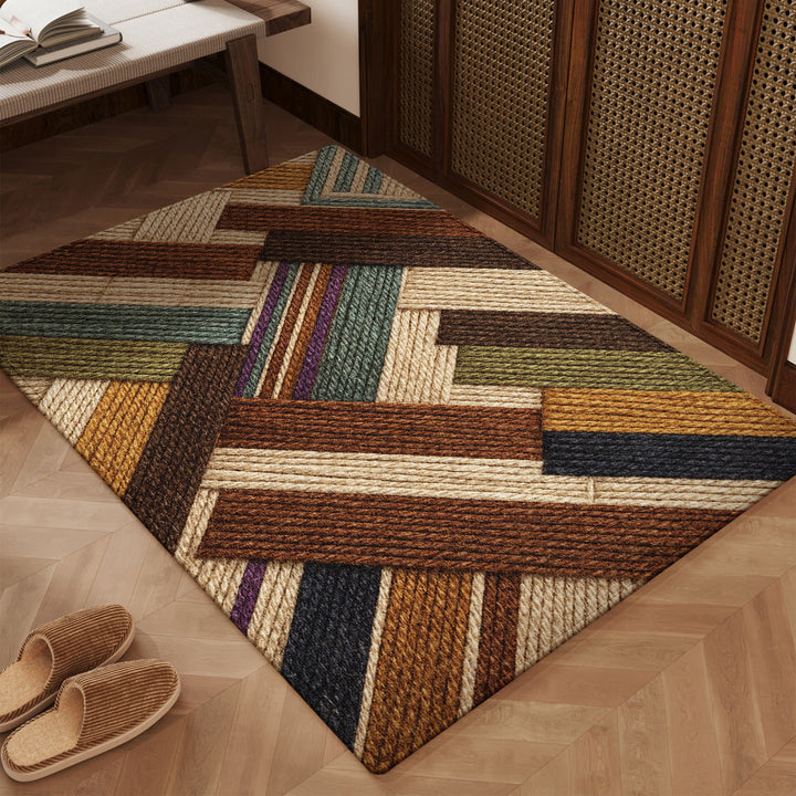 Textured Geometric Area Rug