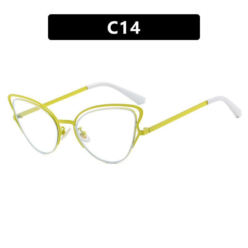 Women's Cat-Eye Glasses with Elegant Metal Frame and Comfortable Fit Bowlift