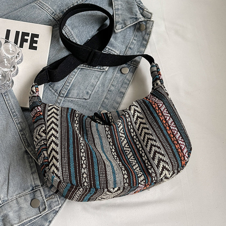 Artisan-Inspired Textured Crossbody Bag