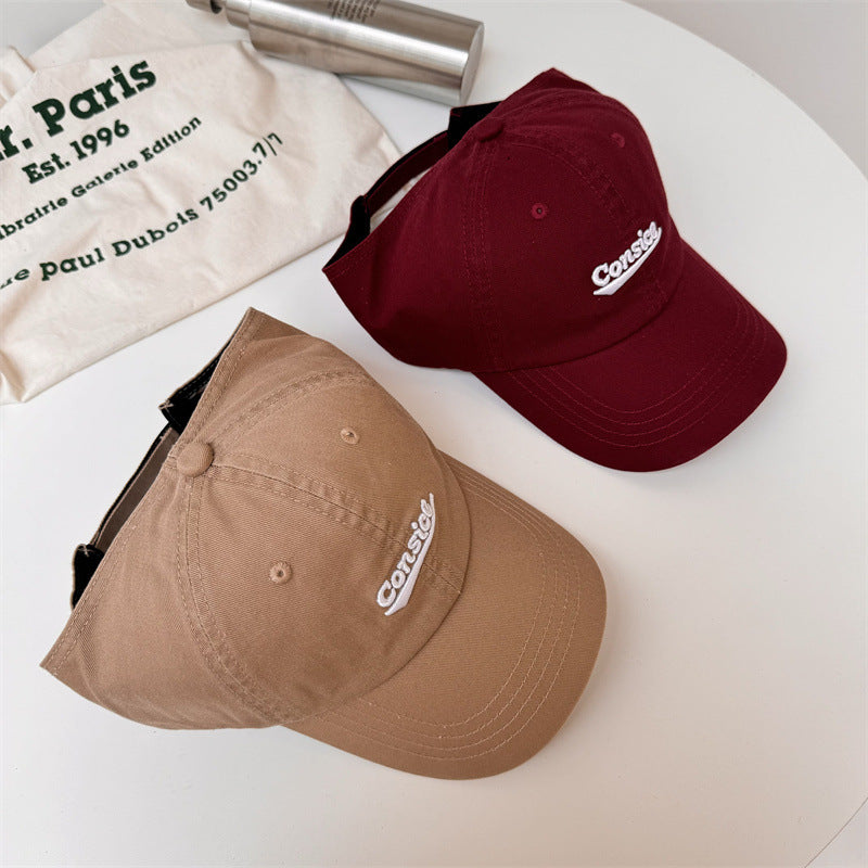 Unisex Casual Embroidered Cotton Cap Bowlift