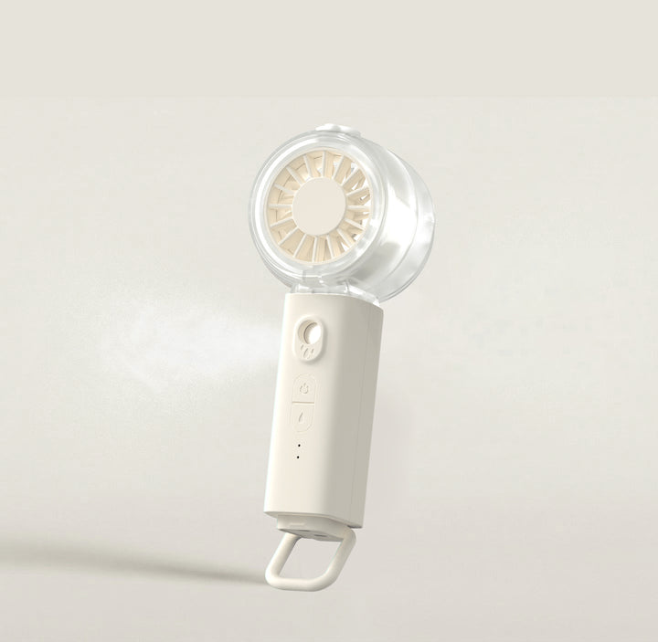 Unisex portable mini handheld fan with misting function and USB charging Bowlift