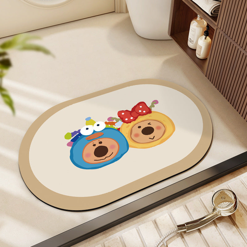 Cute Cartoon Dog Bath Mat Bowlift