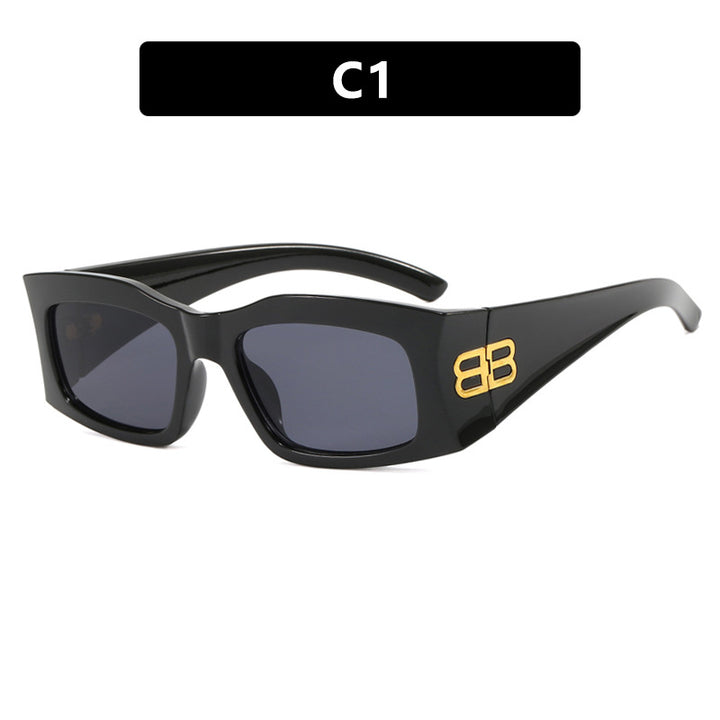 Women's fashionable sunglasses with angular frame and polarized lenses Bowlift