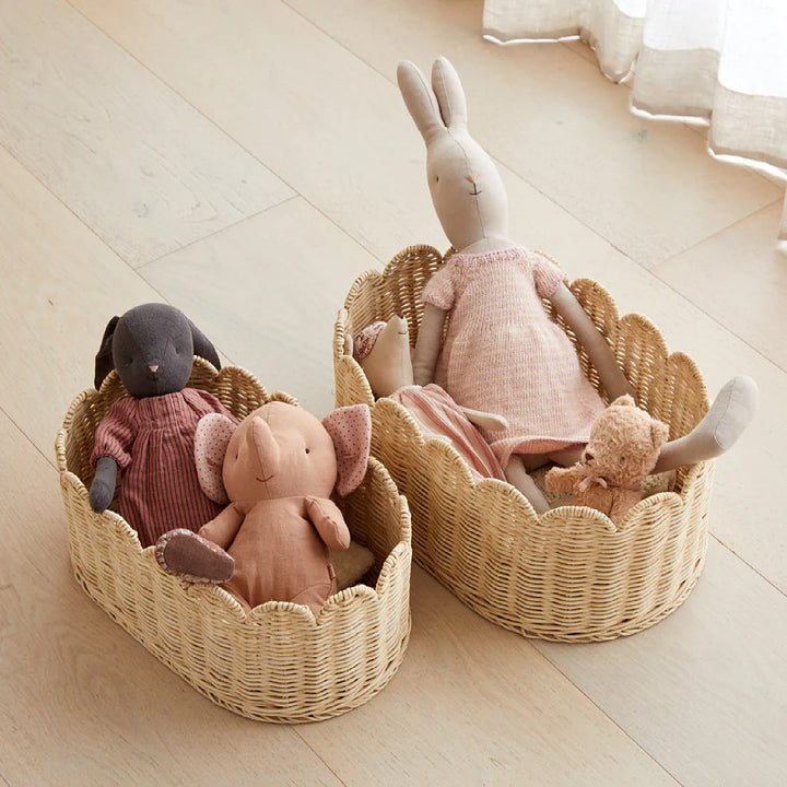 Decorative Scalloped Woven Storage Basket Bowlift 1787892970