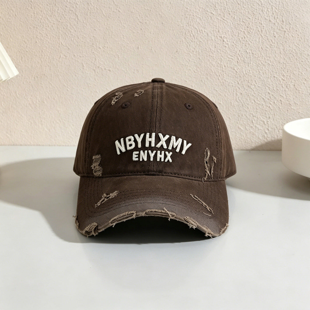 Men's Casual Distressed Textured Baseball Cap Bowlift