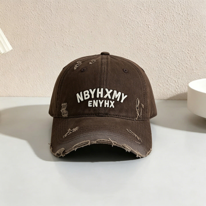 Men's Casual Distressed Textured Baseball Cap Bowlift