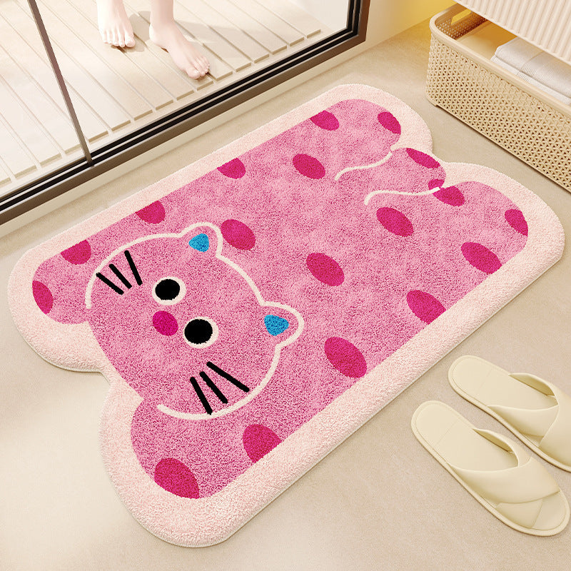 Cat-Themed Plush Bath Mat Bowlift