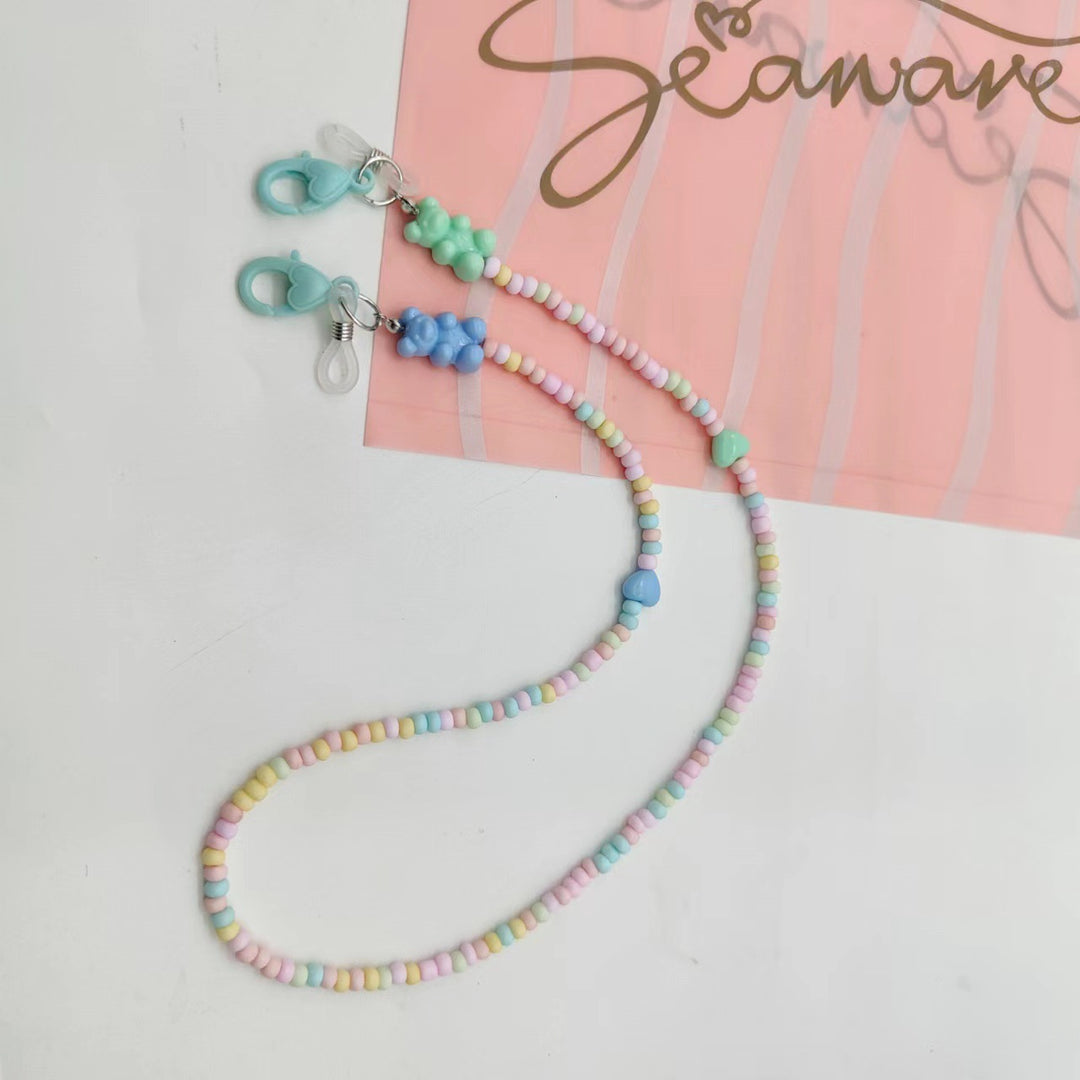 Playful glasses holder chain with colorful beads Bowlift