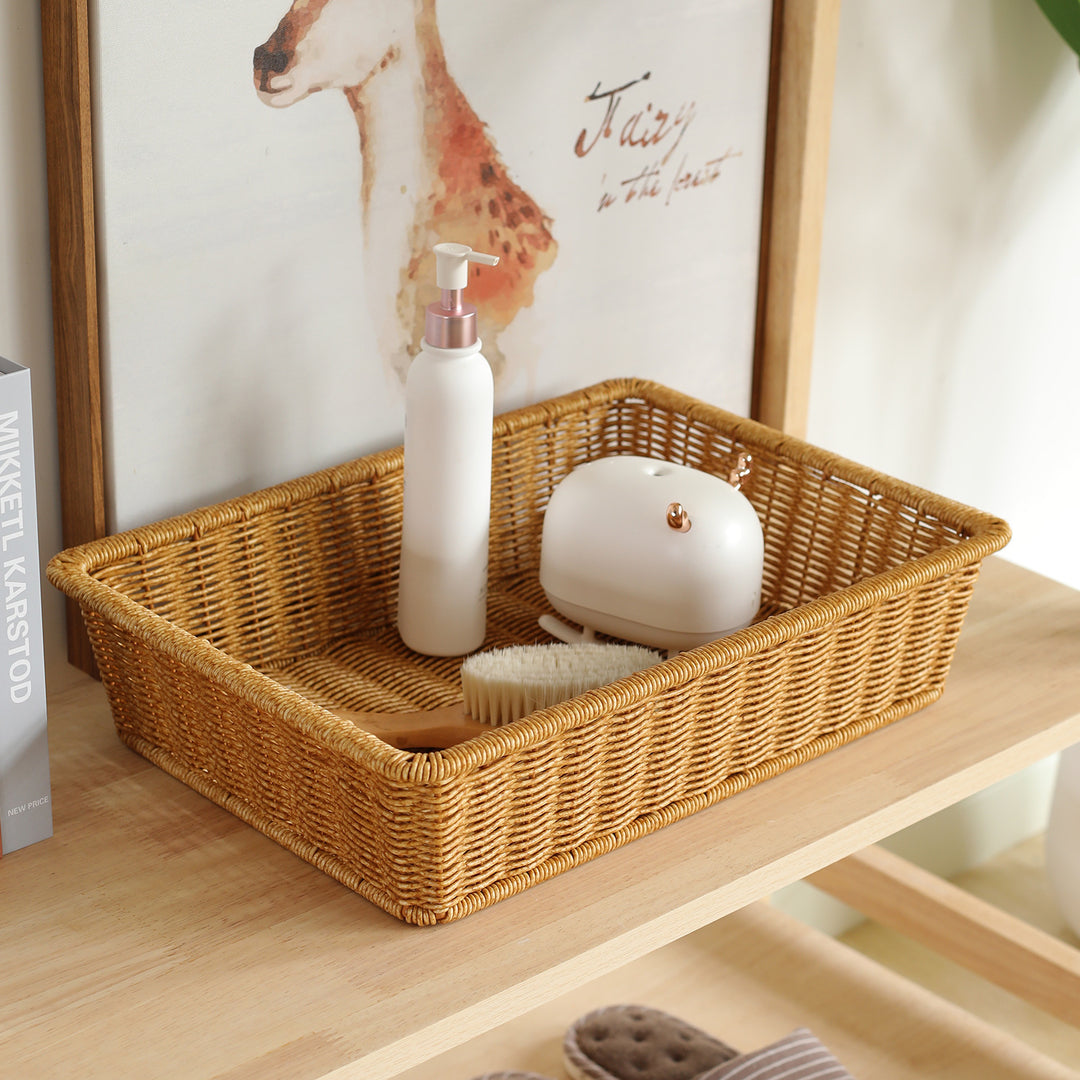 Handwoven Rectangular Storage Basket Bowlift
