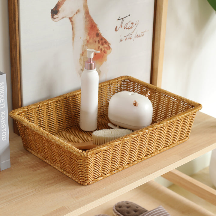 Handwoven Rectangular Storage Basket Bowlift