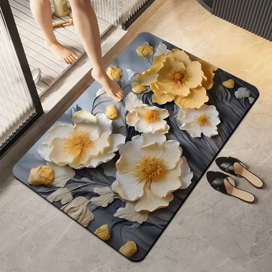 Floral Design Bath Mat