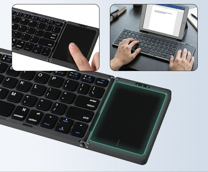 Portable Bluetooth Keyboard with Integrated Touchpad Bowlift