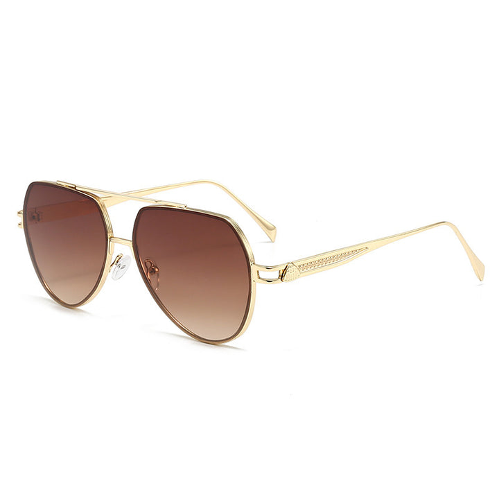 Women's designer sunglasses in a stylish, curved metal frame Bowlift