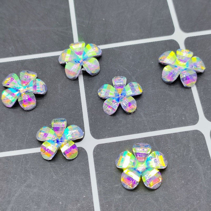 Delicate acrylic flower appliqués Bowlift