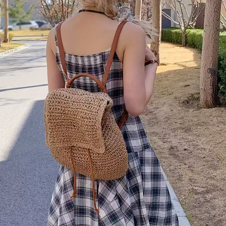 Backpack with Hand-Crocheted Design and Sturdy Leather Straps Bowlift