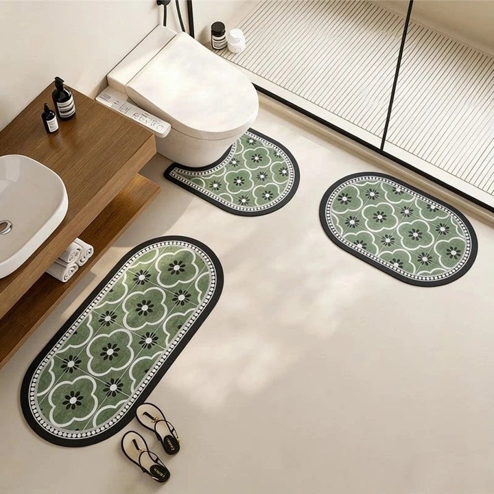 Modern Bathroom Non-Slip Area Mat Set Bowlift
