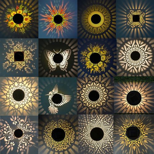 Decorative Solar RGB Mandala Projection Wall And Stake Garden Light Bowlift