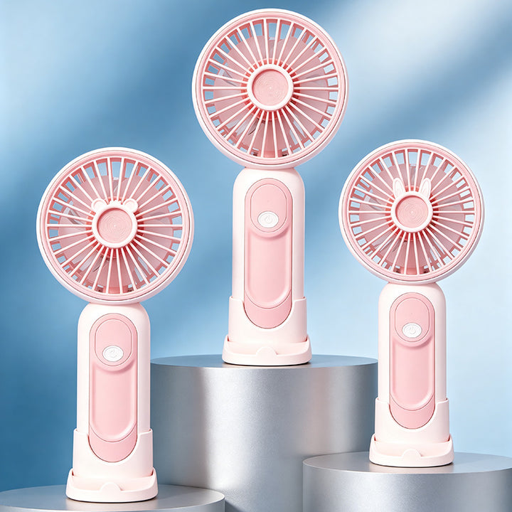 Unisex compact USB handheld fan with removable stand and quiet motor Bowlift