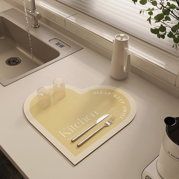 Heart-Shaped Kitchen Mat Bowlift