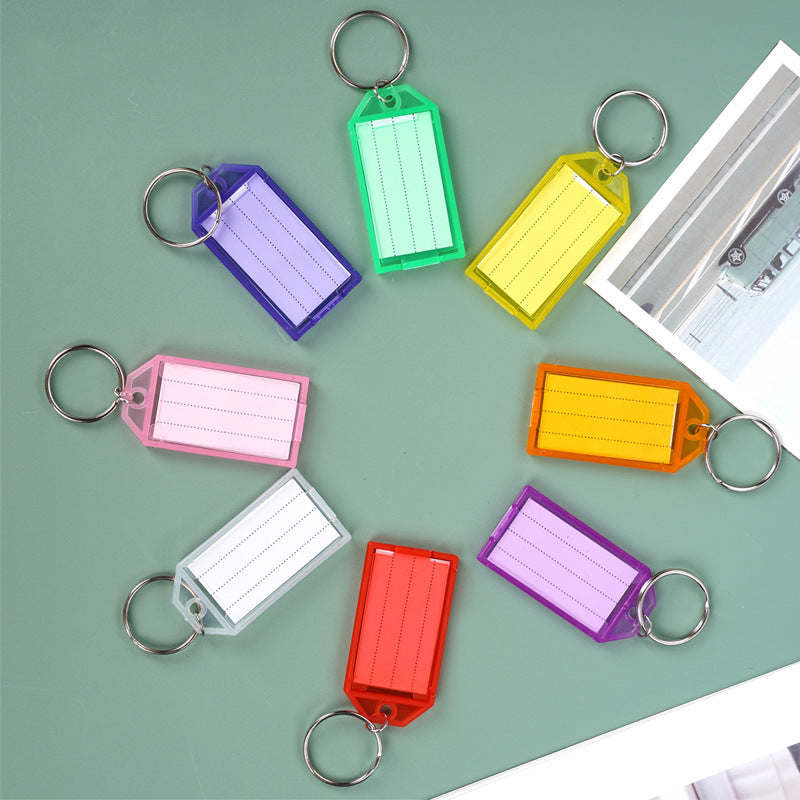 Unisex keychain with reusable label field Bowlift