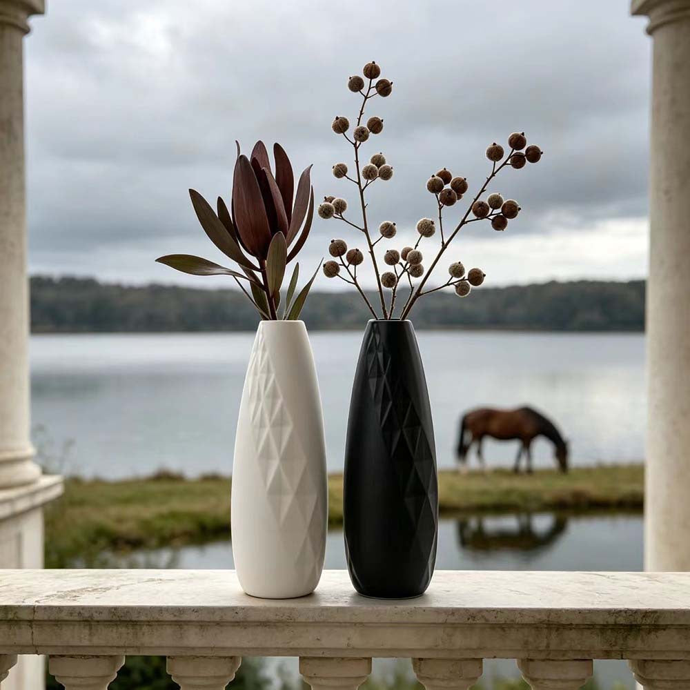 Geometric Textured Decorative Flower Vase Bowlift