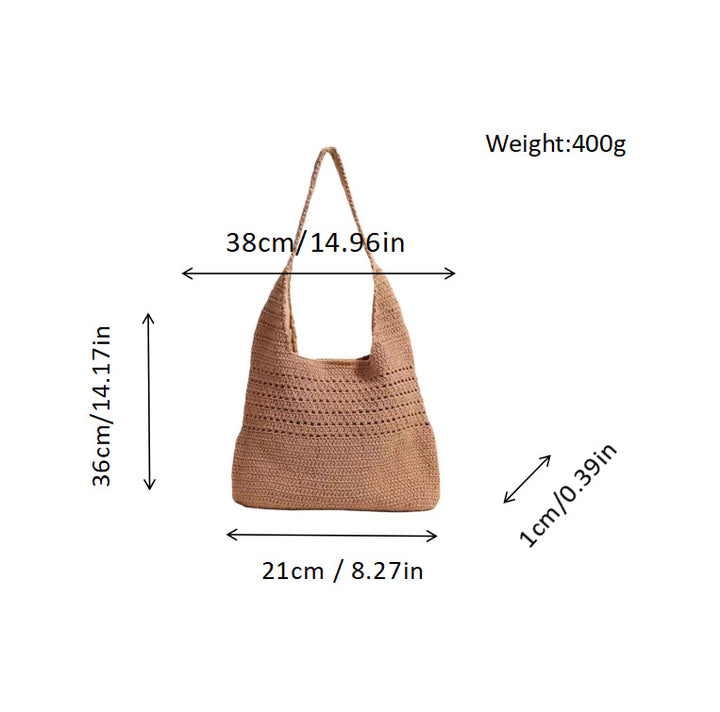 Handbag Made of Hand-Crocheted Natural Material Bowlift