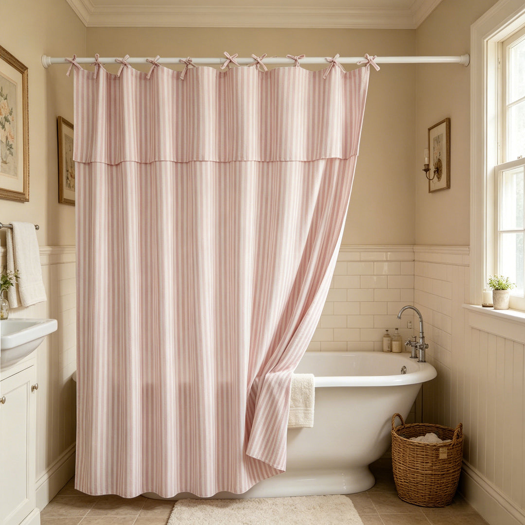 Elegant Striped Shower Curtain Bowlift