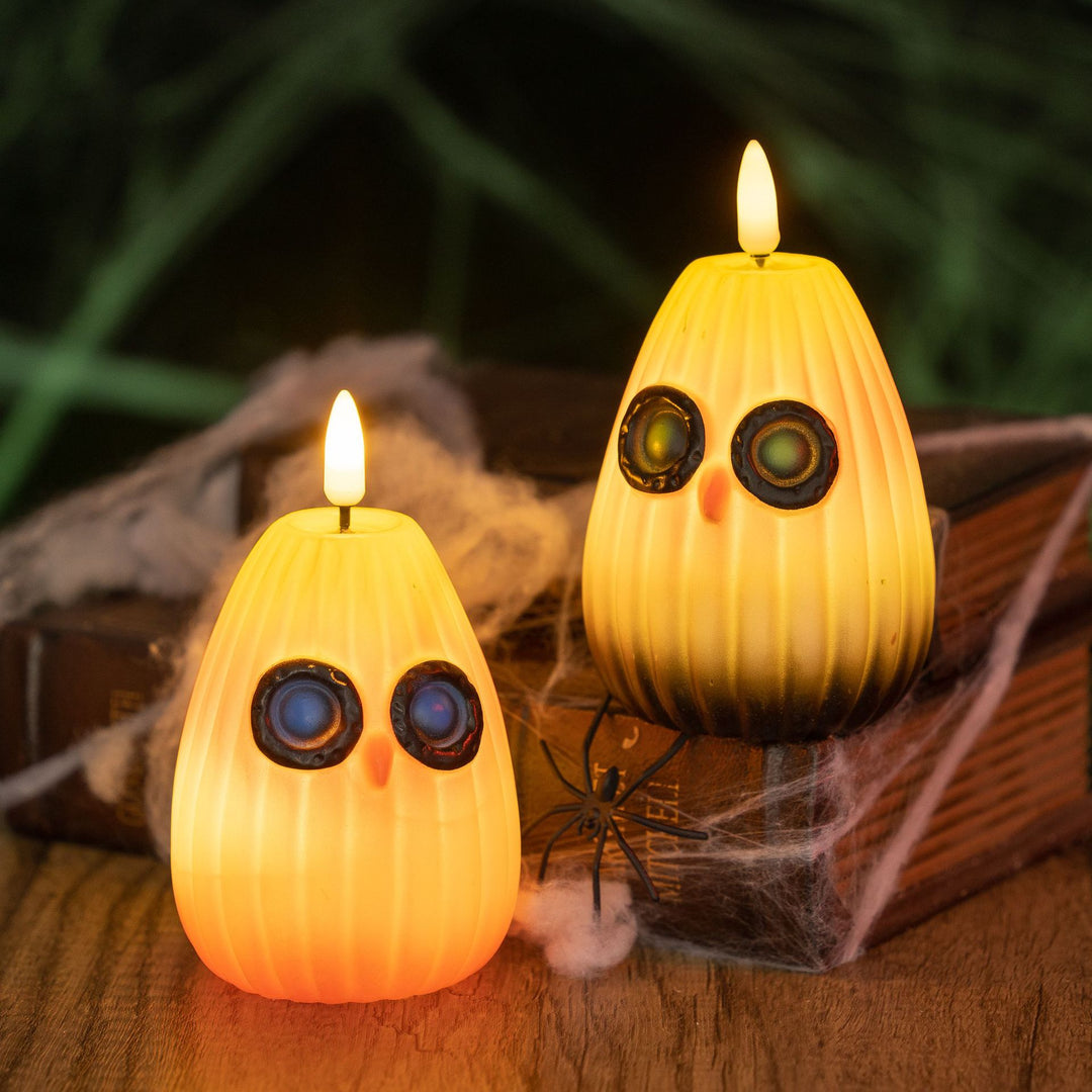 Creepy pumpkin decoration candle