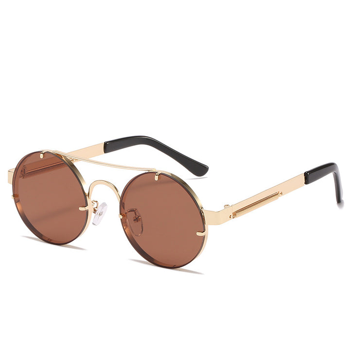 Women's round designer sunglasses with innovative metal frame and protective lenses Bowlift