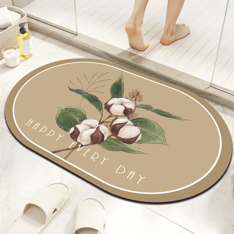 Elegant Marble-Themed Bath Mat Bowlift