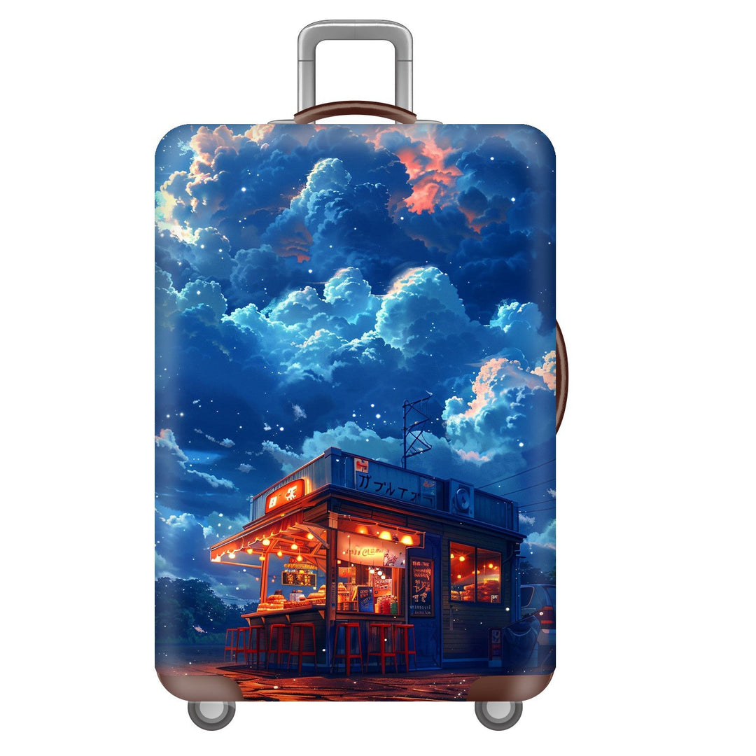 Unisex Hard Shell Suitcase with Dreamy Landscape Design Bowlift